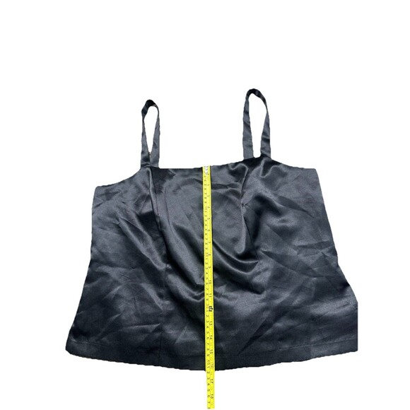 Dressbarn Blouse Women's 14 Black Satin Office Chic Casual Top - Picture 7 of 8